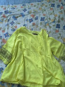 Vibrant Yellow Embroidered Kurta