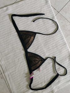 Black Mesh Triangle Bra