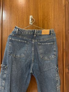 Blue Denim Cargo Jeans