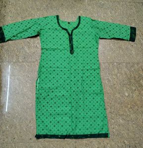Green Printed Kurta Set with Dupatta