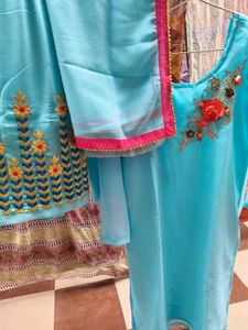 Beautiful Blue Kurta Set with Embroidery