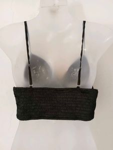 Sleek Black Satin Camisole Top
