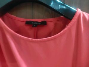 Coral Ruched Sheath Dress medium size