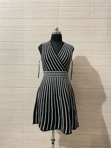 Calvin Klein Chic Striped Knit V-Neck Dress