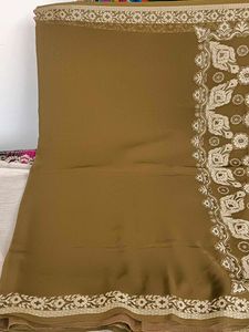 Soft Georgette Saree With Faul Attached