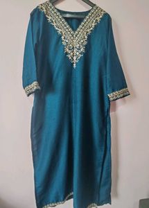 Embroidered Teal Kurta