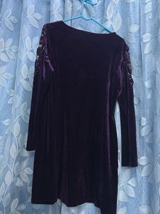 Elegant Purple Velvet Dress