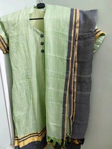 Elegant Green Kurti With Dupatta