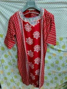 Red Ethnic Printed Kurta