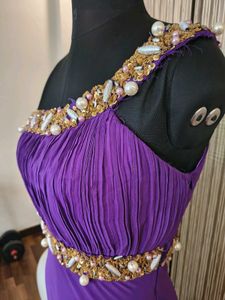 Elegant Purple Embellished Gown