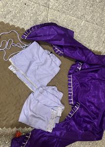 Dori sleeve Lavender Kurta Set with Dupatta