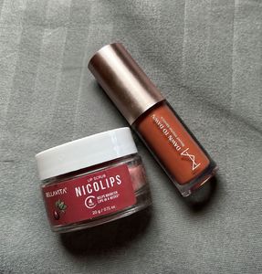 Nicolips Lip Scrub & Liquid Matte Lipstick Combo