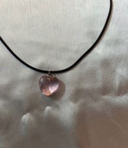 y2k coquette pink heart necklace