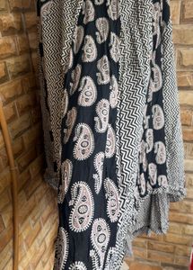 Stylish Black Paisley Print ghaghra