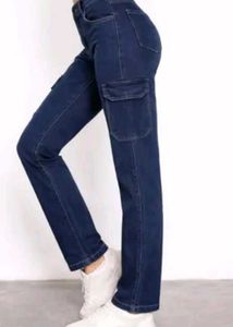 Green Button-Up 3/4 Sleeve Top and blue denim comb