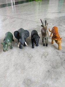 Safari Animal Toy Figurines - Set of 6
