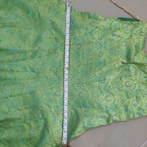 Vibrant Green Brocade Ethnic Skirt