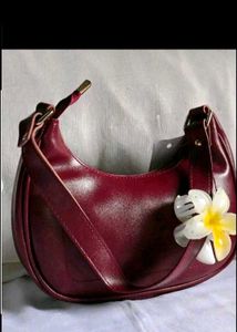 Chic Red Crescent Hobo Bag