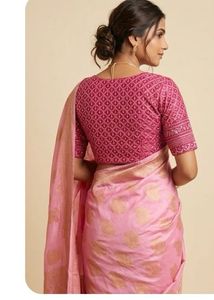 pink saree and blouse