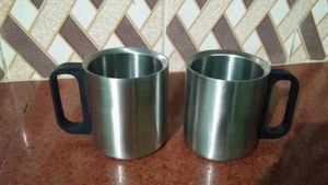 Set of 2  New stainless steel coffee Mugs