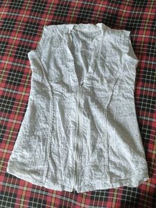 White Broderie Anglaise Sleeveless Top