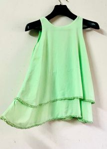 Chic Sleeveless Lime Green Blouse top
