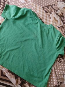 Green Tokyo Love Graphic crop top