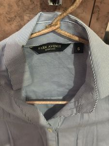 Light Blue Striped Button-Up Shirt
