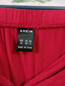 Chic red maxi skirt
