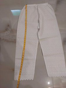 Embroidered White Palazzos