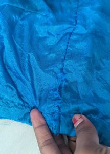 Blue Bandhani/Bandhej Saree With Stiched Blouse
