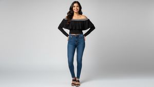 Black Off-Shoulder Ruffle Top