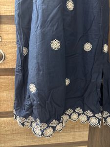 Chic Navy Blue Embroidered Dress