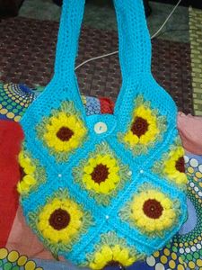 sunflower crochet bag