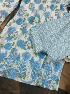 Blue Floral Kurta Set