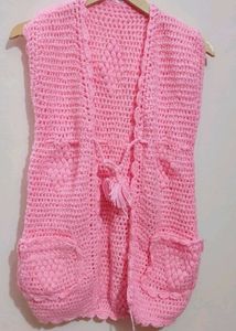 Pink 💕 Winter Shrug For 6-8 Year Girl 30 Bust