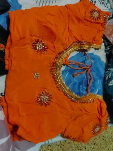 Georgette fabric handwork saree
