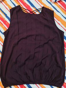Sleeveless Strappy Plum Top