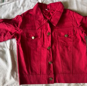 RED DENIM JACKET 🍒