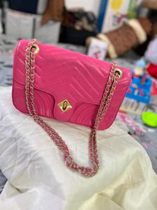 Pink Quilted Crossbody Bag