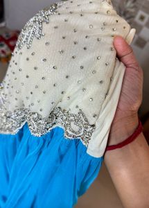 Blue Embellished Party Dress