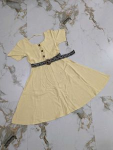 Chic Cream Puff Sleeve Button Dress