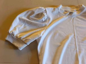 Puff Sleeve White Top