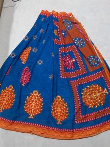 Vibrant Saree with Tree Motifs