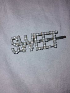 Pearl Embellished "SWEET" Hair Clip