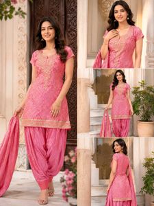 Elegant Pink Embroidered Kurta Set for Women