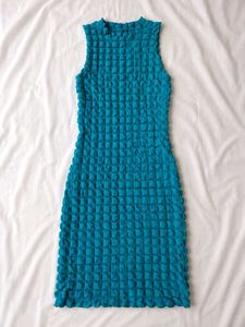 Urbanic Teal Textured Sleeveless Bodycon Dress