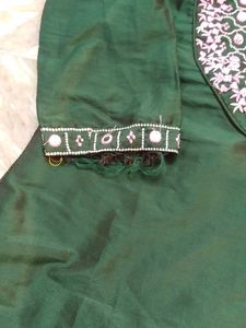 Elegant Green Kurta Set with Mirror Work