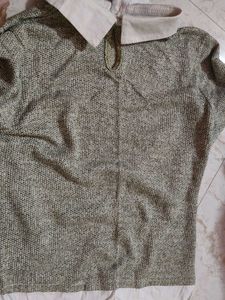 Cozy Textured Collared Top