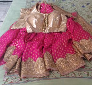Pure Banarasi Khaddi Heavey Golden Border Saree